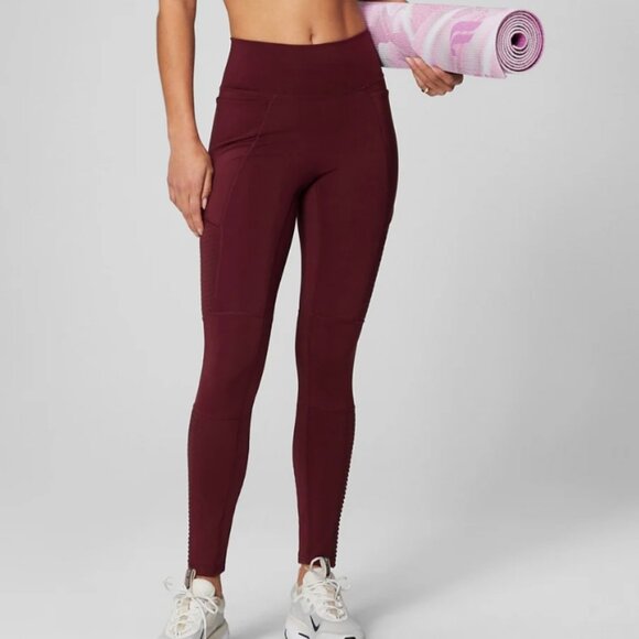 Motion365+ High-Waisted Moto Legging - Merlot XS - Picture 1 of 7